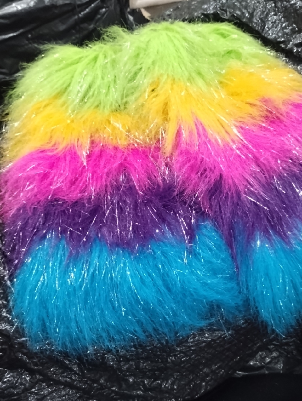 Furry Leg Warmers Rainbow Silver - Picture 2 of 4
